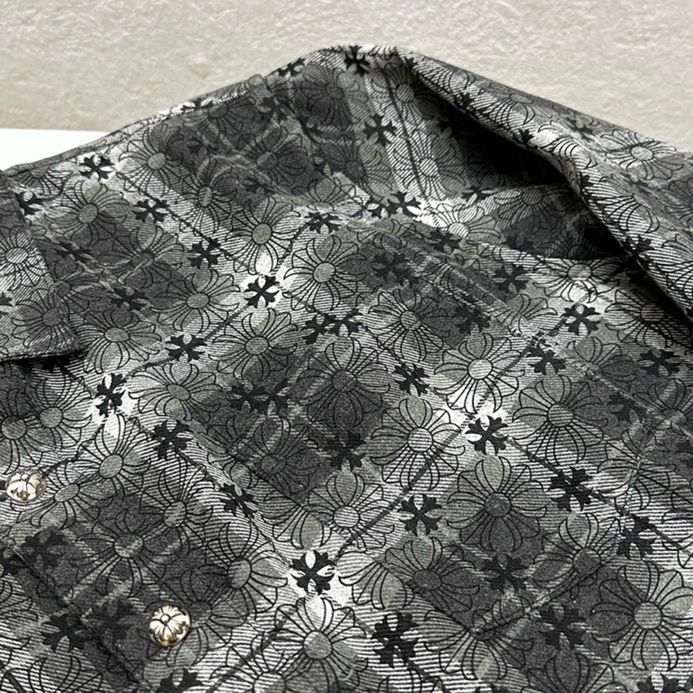 Chrome Hearts Men's Black and Gray Plaid Shirt - Picture 5 of 11